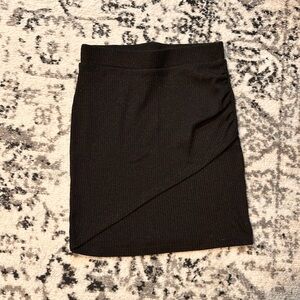 Black thick mini skirt